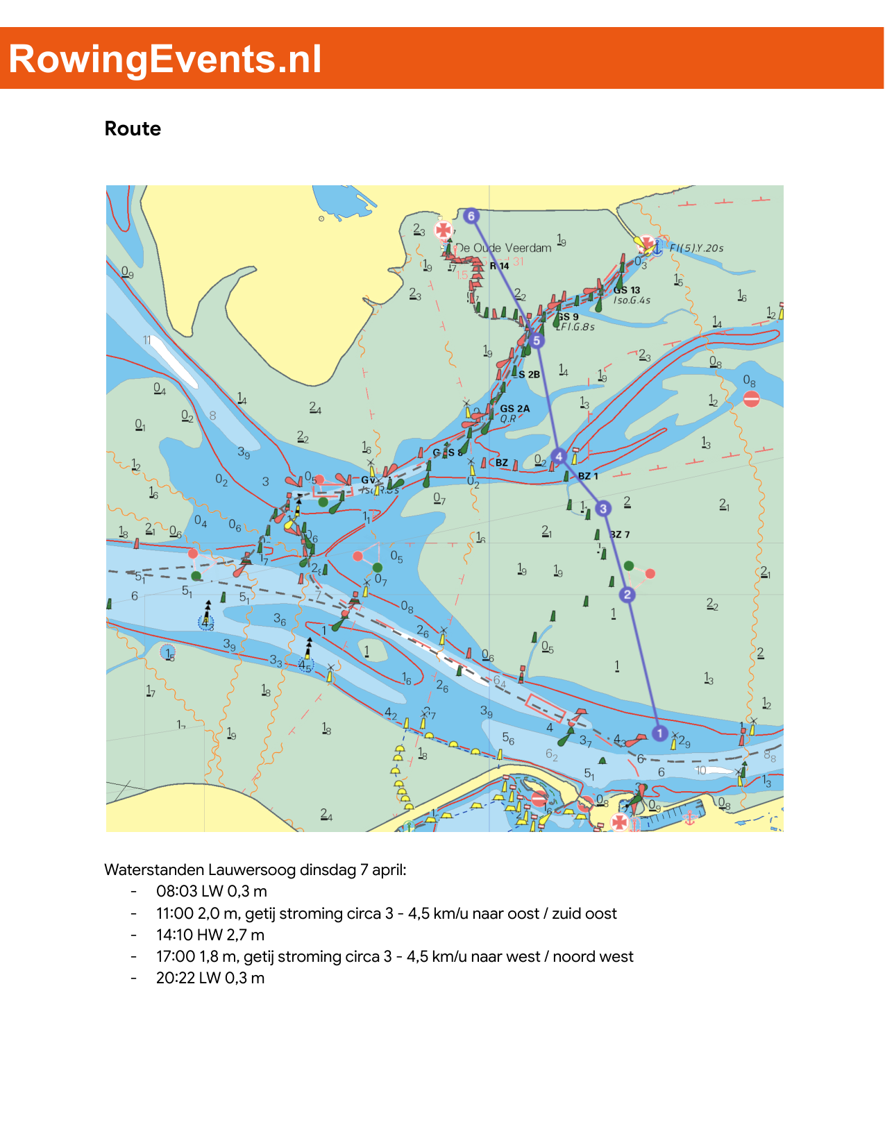 Route Map Crossing Schiermonnikoog